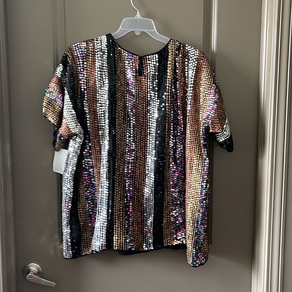 Full Figured Womens Sequence Dress shirt